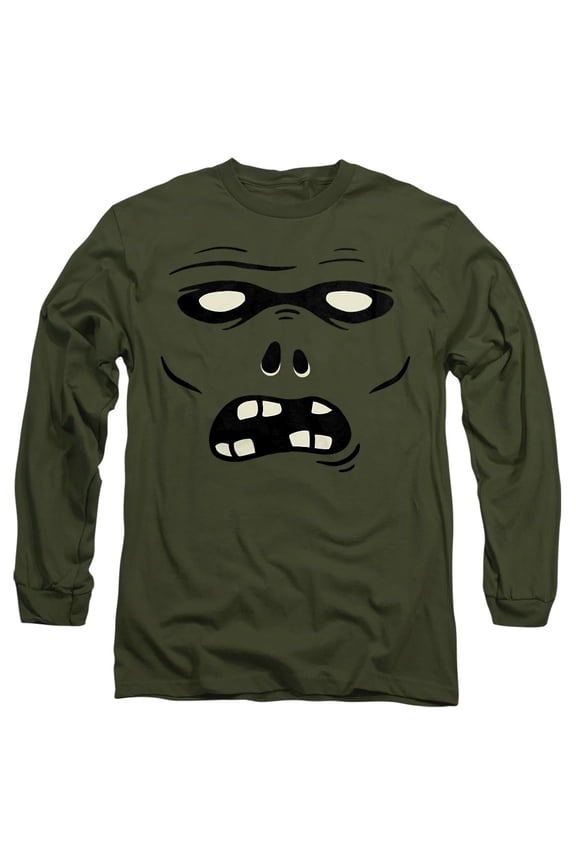 Halloween Zombie Costume Unisex Adult Long-Sleeve T Shirt, Military Green, Medium