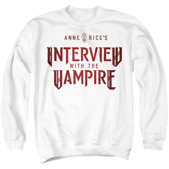 Popfunk Interview With The Vampire Red Logo Unisex Adult Crewneck Sweatshirt, White, Medium