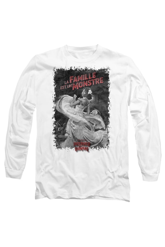Popfunk Interview with The Vampire La Famille Mono Poster Unisex Adult Long-Sleeve T Shirt, White, Large