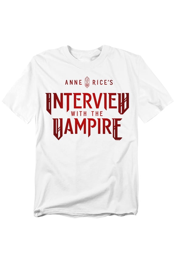 Popfunk Interview with The Vampire Red Logo Unisex Adult T Shirt, White, Large