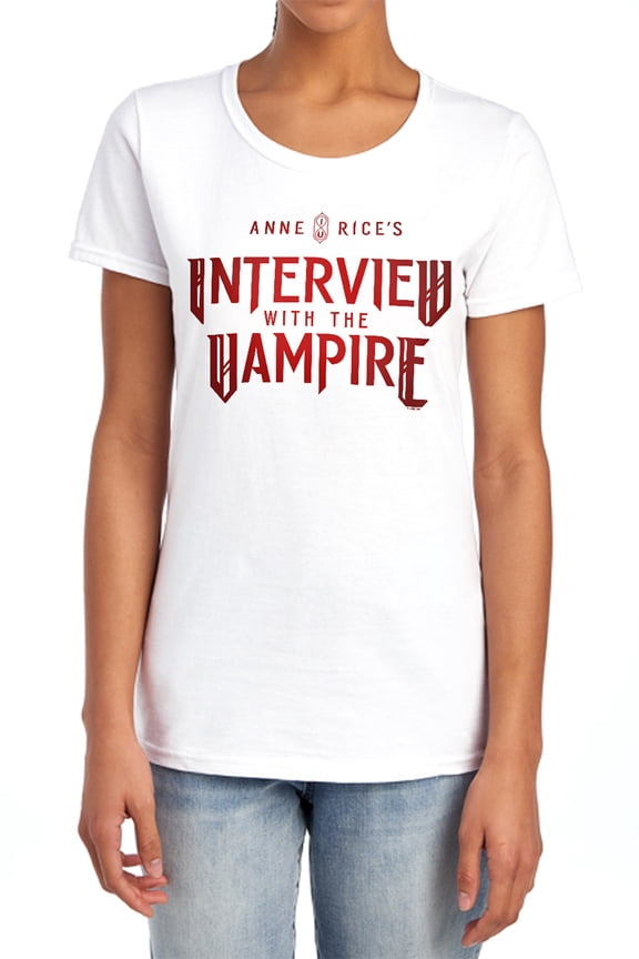 Popfunk Interview with The Vampire Red Logo Women's T Shirt, White, X-Large
