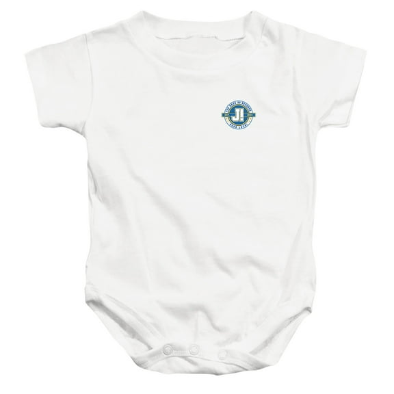 Popfunk Jeopardy 30 Second Varsity LC Unisex Infant Snap Suit for Baby, White, X-Large