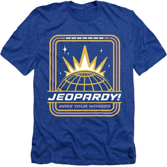 Popfunk Jeopardy Champion Unisex Adult Heather T Shirt, Royal Heather, Small