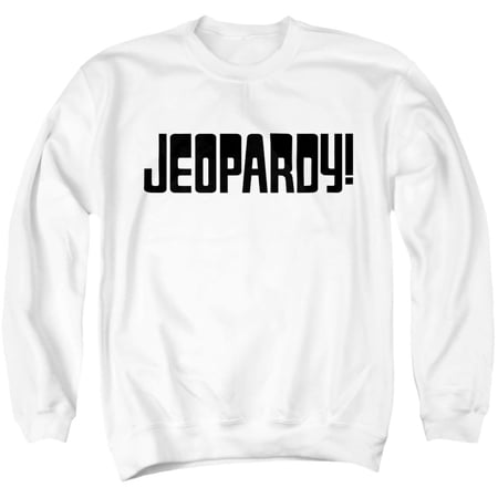Popfunk Jeopardy Dark Logo Unisex Adult Crewneck Sweatshirt, White, Small