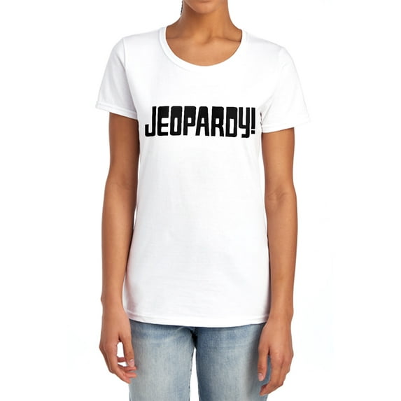 Popfunk Jeopardy Dark Logo Women's T Shirt, White, Medium
