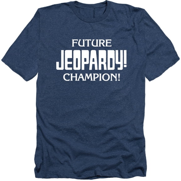 Popfunk Jeopardy Future Champion Unisex Adult Heather T Shirt, Navy Heather, 2X-Large