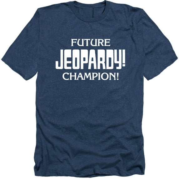 Popfunk Jeopardy Future Champion Unisex Adult Heather T Shirt, Navy Heather, 2X-Large