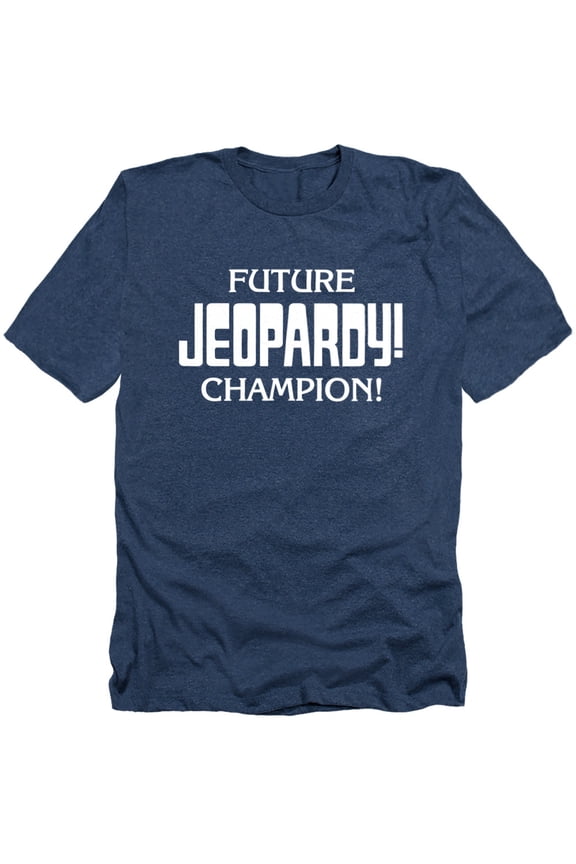 Popfunk Jeopardy Future Champion Unisex Adult Heather T Shirt, Navy Heather, Large