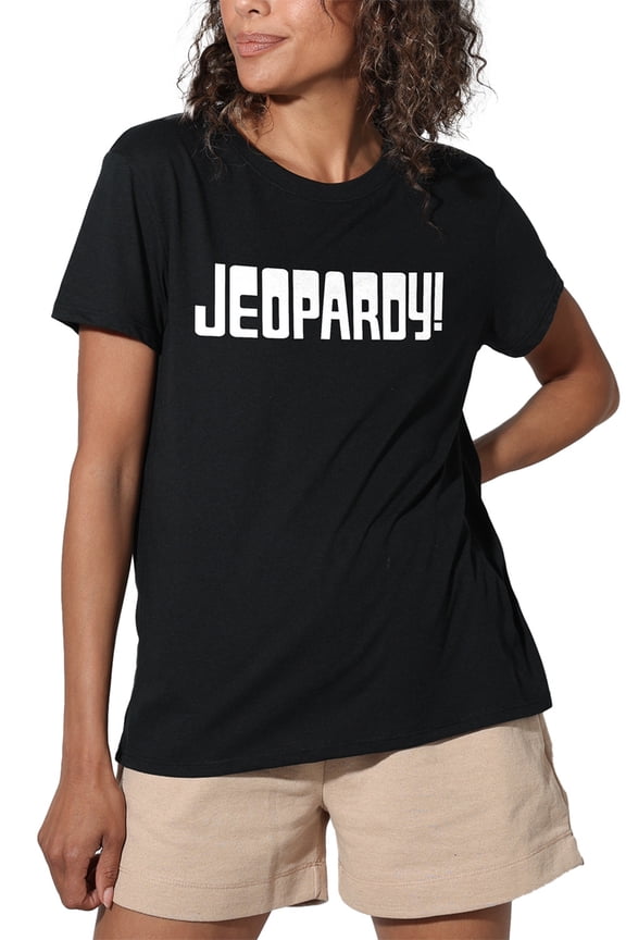 Popfunk Jeopardy Light Logo Women's Loose T-Shirt, Black, Medium