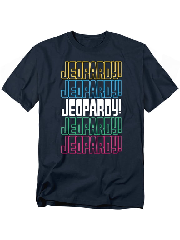 Popfunk Jeopardy Repeat Logo Unisex Adult T Shirt, Navy, Large