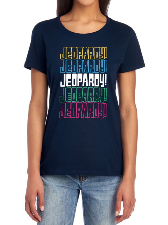 Popfunk Jeopardy Repeat Logo Women's T Shirt, Navy, Large