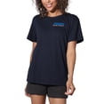 thumbnail image 1 of Popfunk Jeopardy Striped Logo Women's Loose T-Shirt, Navy, Large, 1 of 5