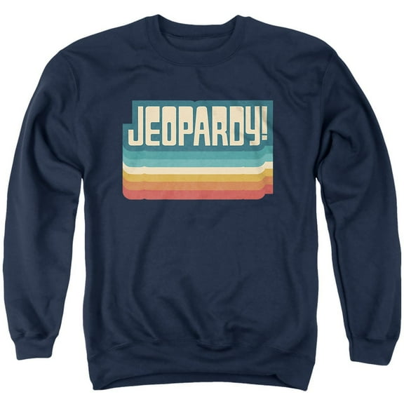 Popfunk Jeopardy Vintage Jeopardy Unisex Adult Crewneck Sweatshirt, Navy, Large