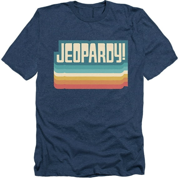 Popfunk Jeopardy Vintage Jeopardy Unisex Adult Heather T Shirt, Navy Heather, 2X-Large