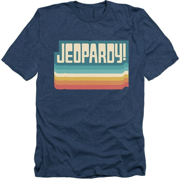 Popfunk Jeopardy Vintage Jeopardy Unisex Adult Heather T Shirt, Navy Heather, Large