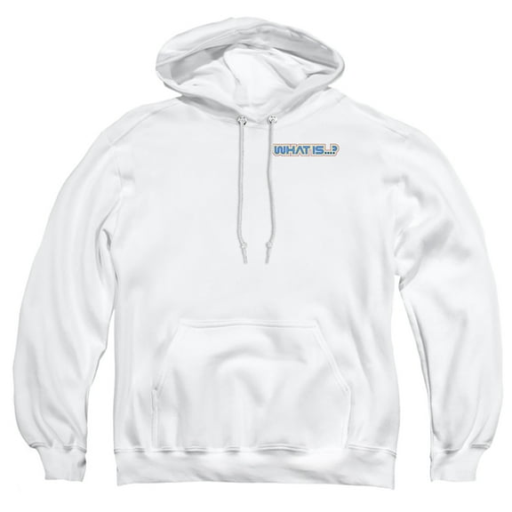 Popfunk Jeopardy What Is Adult Pull-Over Hoodie, White, X-Large