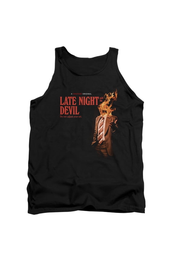 Popfunk Late Night with the Devil Fire Unisex Adult Tank Top, Black, Medium