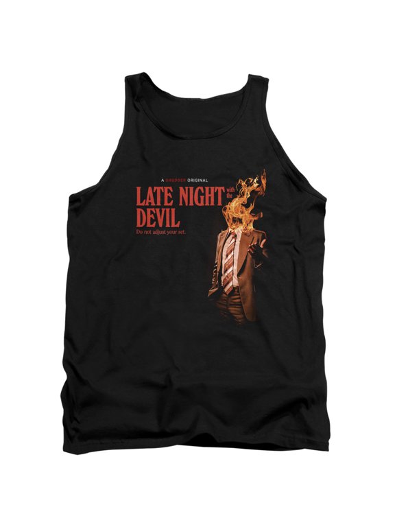 Popfunk Late Night with the Devil Fire Unisex Adult Tank Top, Black, X-Large