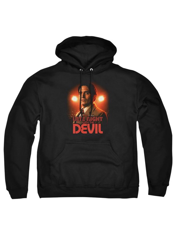 Popfunk Late Night with the Devil Portrait Adult Pull-Over Hoodie, Black, Medium