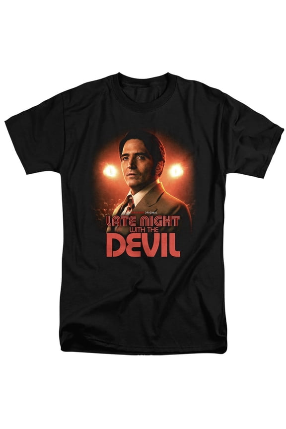 Popfunk Late Night with the Devil Portrait Unisex Adult Tall T Shirt (3X-Large) Black