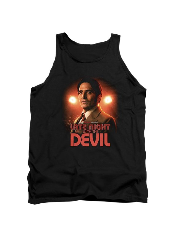 Popfunk Late Night with the Devil Portrait Unisex Adult Tank Top, Black, Medium