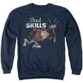 thumbnail image 1 of Popfunk Looney Tunes Father's Day Taz Dad Skills Unisex Adult Crewneck Sweatshirt, Navy, Large, 1 of 5