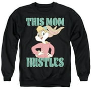 Popfunk Looney Tunes Mothers Day This Mom Hustles Lola Unisex Adult Crewneck Sweatshirt, Black, 5X-Large