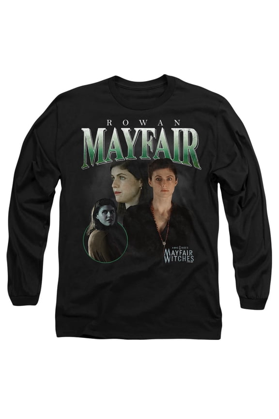 Popfunk Mayfair Witches Rowan Mayfair Bootleg Unisex Adult Long-Sleeve T Shirt, Black, Small