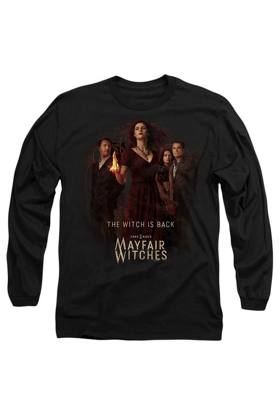 Popfunk Mayfair Witches The Witch is Back Unisex Adult Long-Sleeve T Shirt, Black, Large