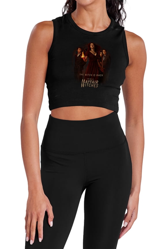 Popfunk Mayfair Witches The Witch is Back Women's Sleeveless Crop Top Tank, Black, Large
