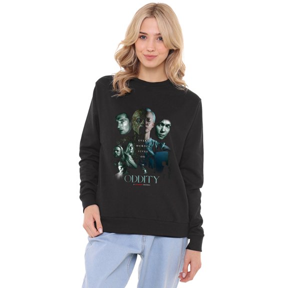 Popfunk Oddity Floating Heads Women's Crew Sweatshirt, Black, Small