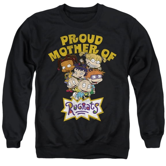 Popfunk Rugrats Mother's Day Proud Mother Unisex Adult Crewneck Sweatshirt, Black, 3X-Large