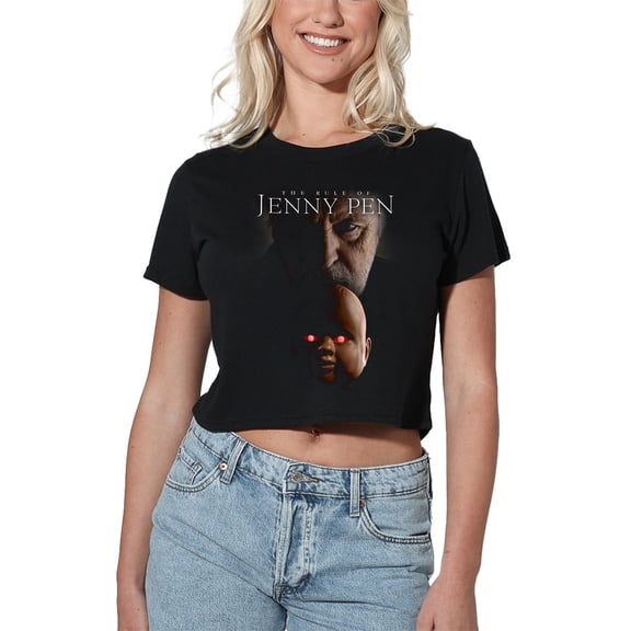 Popfunk Rule of Junny Pen Stacked Heads Women's Crop Top T-Shirt, Black, Small