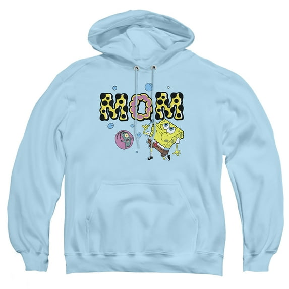 Popfunk SpongeBob SquarePants Mother's Day Mom Bubbles Adult Pull-Over Hoodie, Light Blue, Large