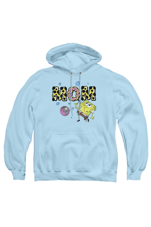 Popfunk SpongeBob SquarePants Mother's Day Mom Bubbles Adult Pull-Over Hoodie, Light Blue, Small