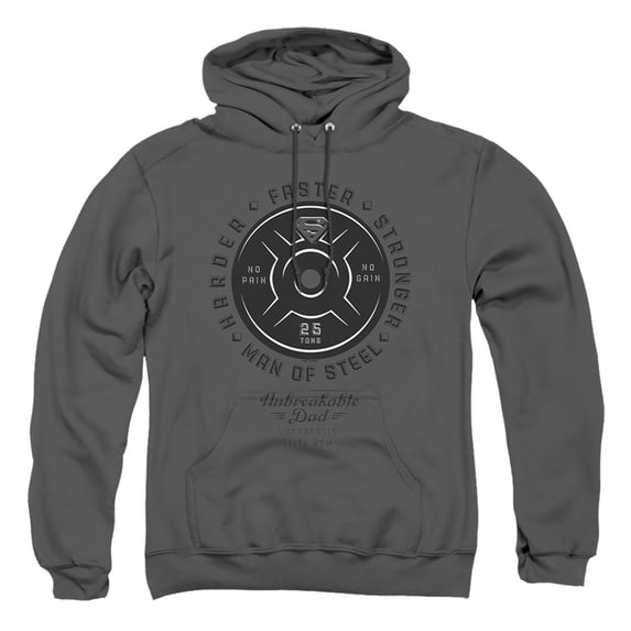 Popfunk Superman Father's Day SUPERMAN Unbreakable Dad Adult Pull-Over Hoodie, Charcoal, X-Large