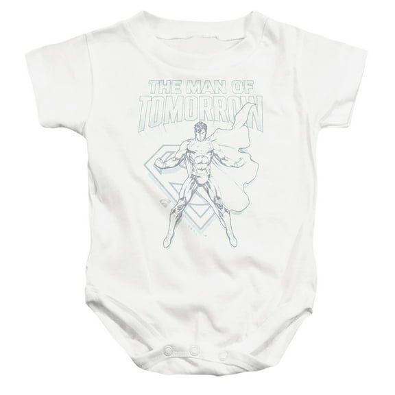 Popfunk Superman Man of Steel Sketch Unisex Infant Snap Suit for Baby, White, Large