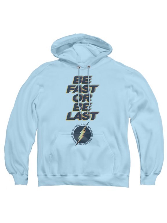The Flash Father's Day THE FLASH Be Fast Or Be Last Adult Pull-Over Hoodie, Light Blue, 2X-Large
