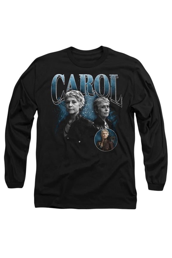 Popfunk The Walking Dead - Daryl Dixon Carol Homage Unisex Adult Long-Sleeve T Shirt, Black, Small