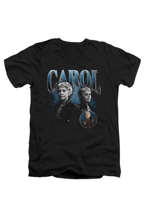 Popfunk The Walking Dead - Daryl Dixon Carol Homage Unisex Adult V-Neck T Shirt (Small) Black