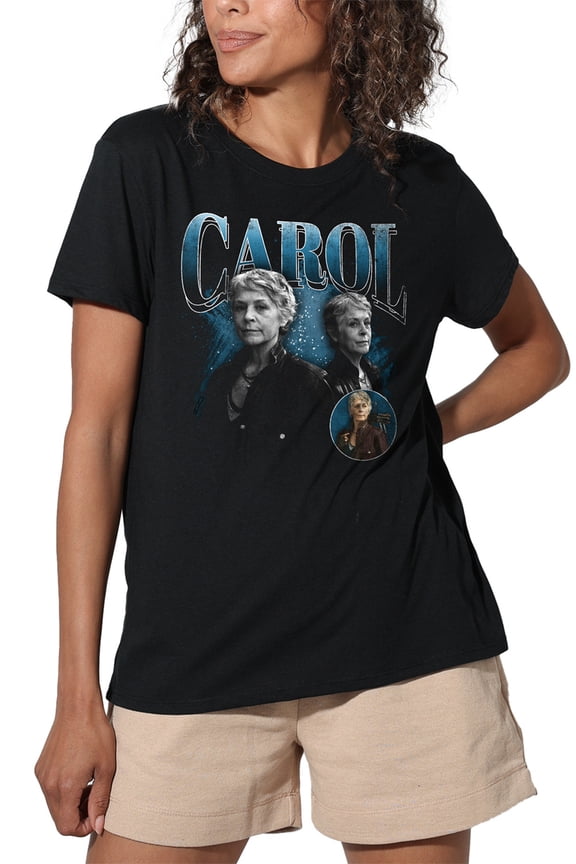 Popfunk The Walking Dead - Daryl Dixon Carol Homage Women's Loose T-Shirt, Black, Medium