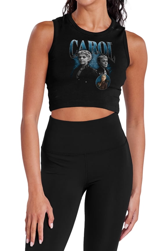 Popfunk The Walking Dead - Daryl Dixon Carol Homage Women's Sleeveless Crop Top Tank, Black, Large