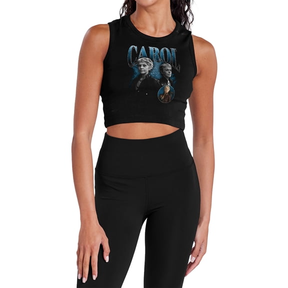 Popfunk The Walking Dead - Daryl Dixon Carol Homage Women's Sleeveless Crop Top Tank, Black, Medium