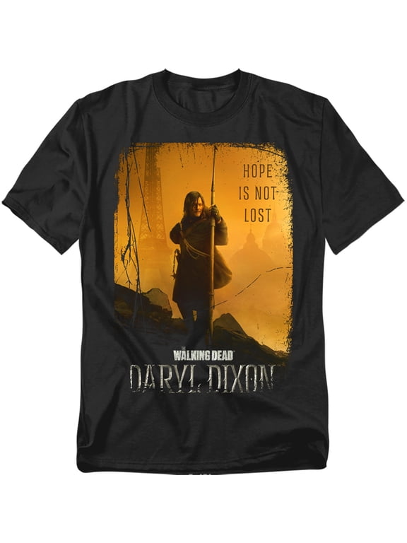Popfunk The Walking Dead - Daryl Dixon Daryl Dixon Poster Unisex Adult T Shirt, Black, Small