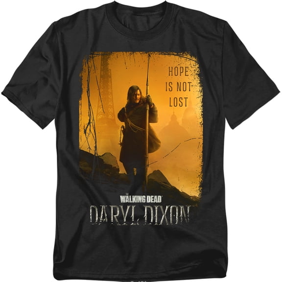 Popfunk The Walking Dead - Daryl Dixon Daryl Dixon Poster Unisex Adult T Shirt, Black, X-Large