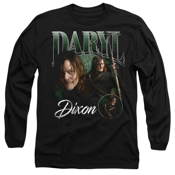 Popfunk The Walking Dead - Daryl Dixon Daryl Homage Unisex Adult Long-Sleeve T Shirt, Black, Large