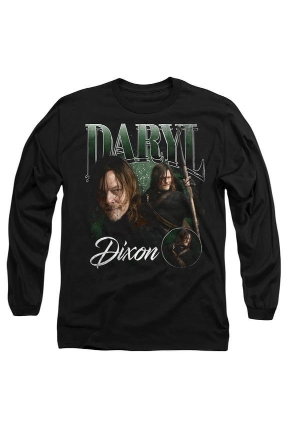 Popfunk The Walking Dead - Daryl Dixon Daryl Homage Unisex Adult Long-Sleeve T Shirt, Black, Large