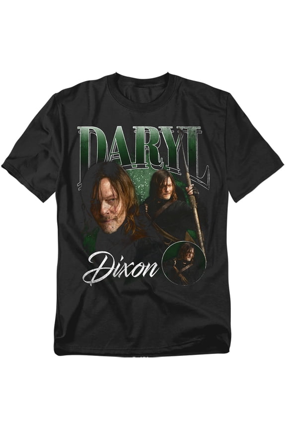Popfunk The Walking Dead - Daryl Dixon Daryl Homage Unisex Adult T Shirt, Black, 3X-Large