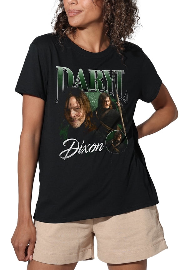 Popfunk The Walking Dead - Daryl Dixon Daryl Homage Women's Loose T-Shirt, Black, Medium