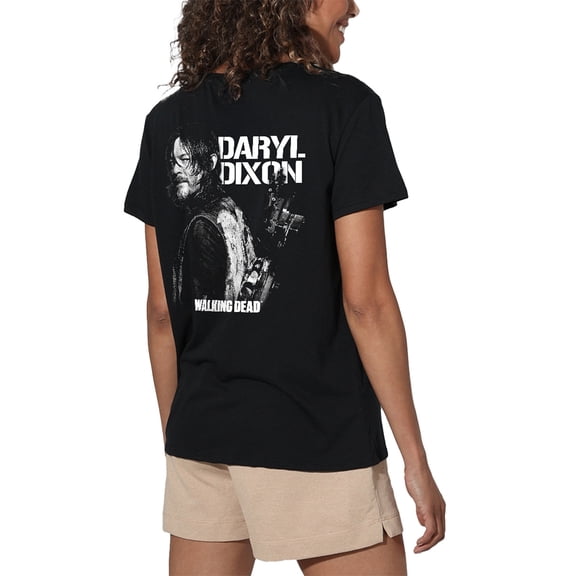 Popfunk The Walking Dead Daryl Dixon Mono Back Women's Loose T-Shirt, Black, 2X-Large